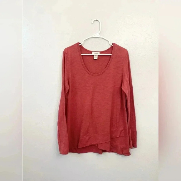 Sundance Red Long Sleeve Tunic Top Size M - Picture 1 of 8